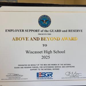 Certificate. Courtesy of Wiscasset School Department 
