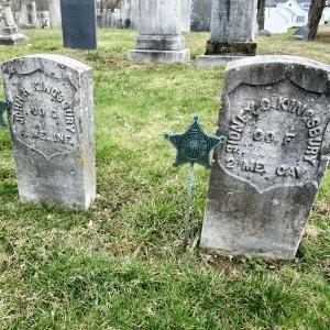 Brothers John and Sidney Kingsbury who served in America’s Civil War lie side by side in Wiscasset’s Ancient Cemetery. The two men died of disease within a month of one another far from home in Pensacola, Florida. PHIL DI VECE/Wiscasset Newspaper