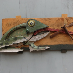 “I know it — it’s at the tip of my tongue” -mixed media by Andre Benoit. Courtesy of Maine Art Gallery