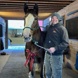 Harry Hall, pictured with his horse Dolly,  celebrates almost 20 months of sobriety after decades of struggling with alcohol addiction. Courtesy of Harry Hall