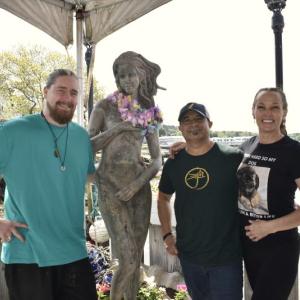 Working out the details for the Friday the 13th filming at Brady's are, from left: Chef John Asendorf, Venus/Aphrodite, bartender José Rivera and server Billie Jo Bobb will be ready for the America's Best Restaurants crew to arrive. LISA KRISTOFF/Boothbay Register
