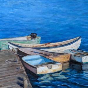 Carolyn Gabbe: "Morning Tie Ups" - oil.  Courtesy of BRAF