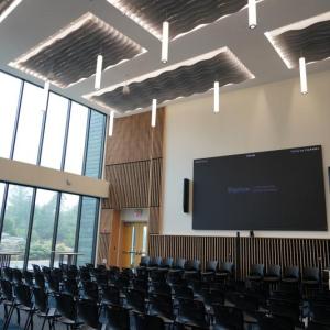 An interior view of the Harold Alfond Center for Ocean Education and Innovation. Courtesy of Bigelow Laboratory for Ocean Sciences