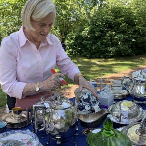 First Congregational member Linda Winterberg works in the treasures section at a Summerfest past. File photo First Congregational member Linda Winterberg works in the treasures section at a Summerfest past. File photo
