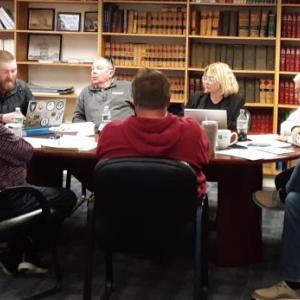 Members of the newly formed Boothbay region Future of Our Schools Committee meet May 2 at the Boothbay town office. JANE CARPENTER/Boothbay Register Members of the newly formed Boothbay region Future of Our Schools Committee meet May 2 at the Boothbay town office. JANE CARPENTER/Boothbay Register