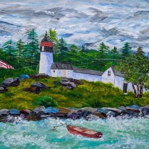 "Glorious Colors of Burnt Island Light - acrylic - by Sandra Chase Morrissey - Courtesy of BRAF