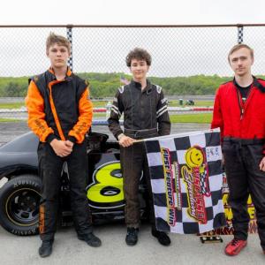 4 Cylinder Pro Race #1 Victory Lane, from left: Emmett Walker, Adam Taylor and Jay Plummer. Photo: Jasen Dickey 4 Cylinder Pro Race #1 Victory Lane, from left: Emmett Walker, Adam Taylor and Jay Plummer. Photo: Jasen Dickey
