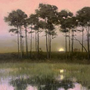 Still Waters, Rising Moon by Paul Batch, oil on canvas, 20” x 24”