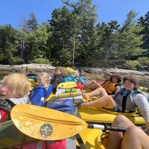 Rafting together to relax on Muscongus Bay. Courtesy of Hearty Roots