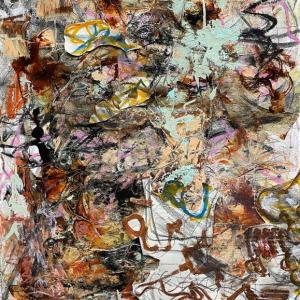 A juried show of works by MAG artist members is on exhibit in the second floor gallery. Shown here is Cross Currents by Kathryn Shagas of Belfast.