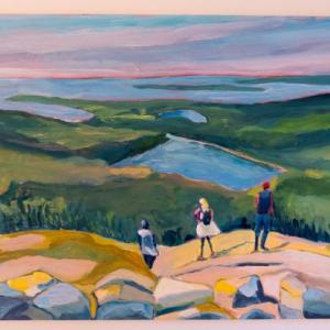 A juried show of works by MAG artist members is on exhibit in the second floor gallery. Shown here is Mount Desert Island Vista, by Cynthia Sortwell of Portland.