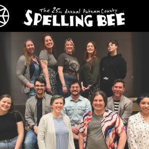 'Spelling Bee' cast, back from left: back row: Kjirsten Flores, Eliana Goldberg, Merle MacFarlane, Honora Boothby, Rachael Schustermiddle, Cameron Kinney, Niall Lessard, Soren Barker; front: Anne Fanelli, Emily Sue Barker, Roosevelt Bishop, Imij Armstead. Missing: Joe Lugosch and Kimberly Nutt.  Photo courtesy of Susan Hodder