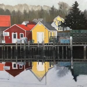 This is one of the Doug Houle paintings in the new show opening at The Grill in Damariscotta June 23.  Courtesy of Kim Traina