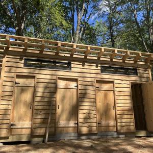 Hearty Roots' privy palace. Riley Stevenson photo