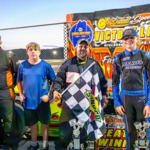 Late Model 75 top 3, from left: Chris Burgess, Daniel Harding and Jon Emerson. Jasen Dickey Photography