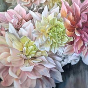Tammy Ricker’s “Dancing Dahlias” from ARTinME 2024. Courtesy of BRAF