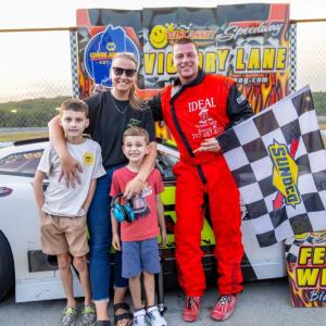 Nick Hinkley and family join together in Victory Lane following his win in the Pro Stocks. Jasen Dickey photo