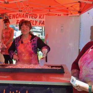 Making fish tacos at the Enchanted Kitchen of Firefly Farm in St. Albans. (Photo by Lynda Clancy)