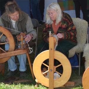 The Wednesday Spinners were at the fair, just as they have been since 1977. (Photo by Lynda Clancy)