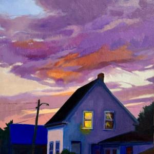 "Dusk" - oil on linen by Janet Ledoux at Maine Art Gallery, Wiscasset, ME