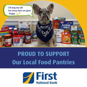 First National Bank collecting items for their November food drive.  First National Bank collecting items for their November food drive.