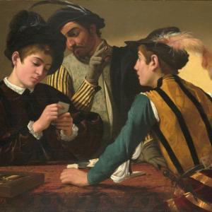 Carvaggio's "The Cardsharps" - circa 1595. Kimbell Art Museum. Courtesy of Seventh Art's Exhibition Screen Marketing division