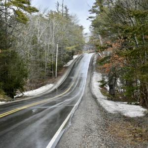 Shown is the section of Route 127, Woolwich where MaineDOT plans to install a new, larger culvert.  The state route is a major thoroughfare for commuters. PHIL DI VECE/Wiscasset Newspaper