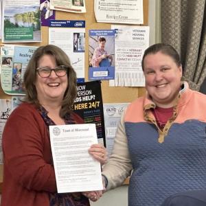 Friends President Tracey Whitney,left, and Wiscasset Selectboard Chair Sarah Whitfield. 