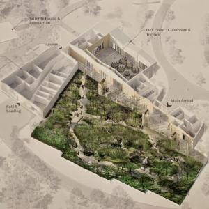 CMBG's shares design concepts for a new glasshouse during a public forum March 11. 