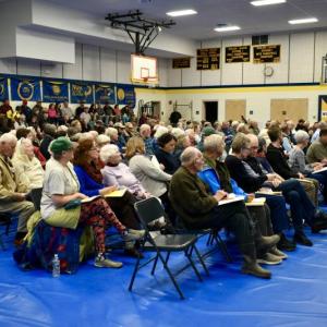 A little over 200 voters turned out for Woolwich's annual town meeting, a little less than 10 percent of the community's registered voters. PHIL DI VECE/Wiscasset Newspaper