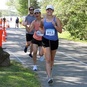 Participants begin their run with attitude during the 2025 Pemaquid Beach Triathlon. Photo by Kris Christine