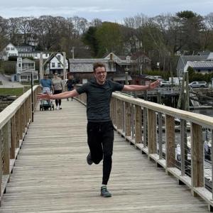 Christoph Aeppli crosses the finish line. Courtesy of Leah Campbell