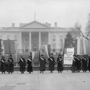 Suffragettes picketing outside the White House 1917. Courtesy of the candidate