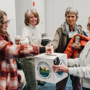 Local women cast their votes to support community organizations. Melissa Keyser photo
