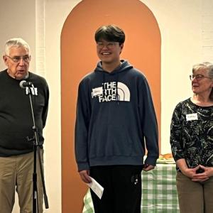Eason Cui with his tutor Steve and Program Director Katie Clark. Courtesy photo