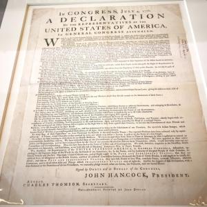 One of the 26 remaining copies of the Declaration of Independence on Dunlap Broadside. LISA KRISTOFF/Boothbay Register