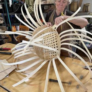 Wiscasset basketmaker Maré Lemay, demonstrates her craft, 4-6 p.m. at Widener Company during WAW July 30. Lucia Droby photo