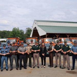 Lincoln County Sheriff’s Office Traffic Safety Enforcement Specialist, Deputy Jeff Rogers, alongside regional partner agencies, at a recent traffic safety summit in New Hampshire. Courtesy of LCSO