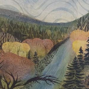 “Summer," by Kelly Desrosiers in the mixed media and collage show at the Maine Art Gallery. Courtesy of the venue