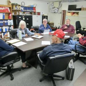 Town Administrator’s Kim Dalton addresses the select board at Wednesday’s meeting. PHIL DI VECE/Wiscasset newspaper