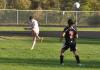 Michaela Trudeau, left, clears the ball out of Wiscasset territory Thursday, Oct. 3 at home against Lisbon. Wiscasset was able to break free from Lisbon’s stingy defense and win, 2-1. BEN BULKELEY/Wiscasset Newspaper