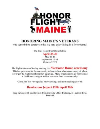 Honor Flilght April 30th Homecoming